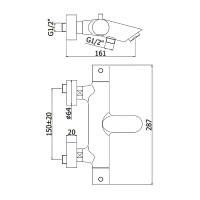 LIQ023BO  LIGHT Змішувач для ванни термостатичний з ручним душем MATT WHITE (1 сорт) Paffoni фото 1