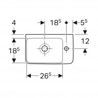501.517.00.7 Selnova Compact Раковина зі скороченим вилітом 40см, отвір для змішувача справа, з пере Geberit фото 2