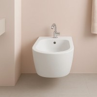 5125 30 Tribeca Біде підвісне з 1 отв. під змішувач в комплекті із шумоізоляцією та кріпленням WB9N, Kerasan фото 4