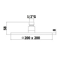 ZSOF075NO SYNCRO Верхній душ, 200*200, чорн.мат (1 сорт) Paffoni фото 1