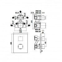 LEQ519СR  LIGHT змішувач для ванни термостатичний прихованого монтажу, хром (1 сорт) Paffoni фото 1