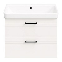 454060W Urbanis Тумба 60 см з раковиною та чорними ручками, біла (1 сорт) Devit фото 4