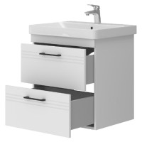 454060W Urbanis Тумба 60 см з раковиною та чорними ручками, біла (1 сорт) Devit фото 2