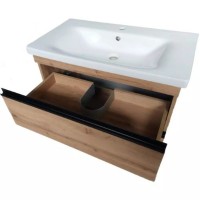 753080O FRAME Тумба натуральний дуб 80см з раковиною та сифоном (1 сорт) Devit фото 2
