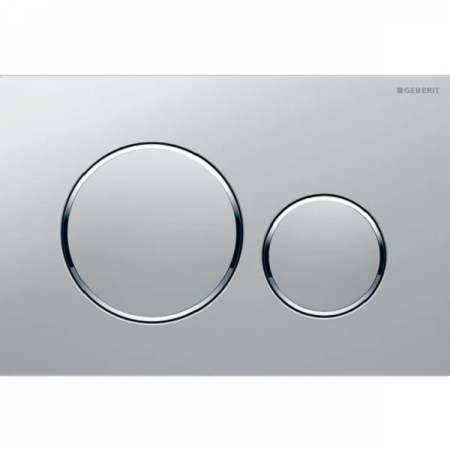 115.882.JQ.1 Sigma20 round Клавіша з подвійним змивом,легкоочисна поверхня,хром матовий/хром глянцев Geberit