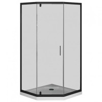 W90UG-405-090BT Душ. кабіна Gem 5-corner Pivot 90x90 скло прозоре, профіль чорний мат, без піддону ( AM.PM