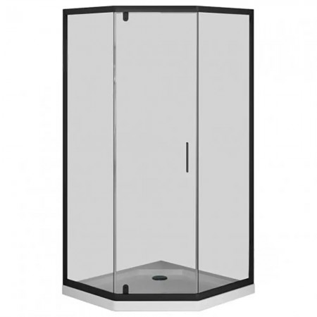 W90UG-405-090BT Душ. кабіна Gem 5-corner Pivot 90x90 скло прозоре, профіль чорний мат, без піддону ( AM.PM