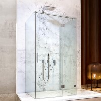 Душова кабіна  Liberta SIENA , ПФ, прозора сатин, двері 1180 (750) R, стінка 890, ручка рейлінг-кноб Liberta