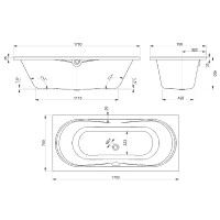 17075131N KATARINA Ванна 170х75 см, з ніжками та кріпл. панелі (3пак) (1 сорт) Devit фото 1