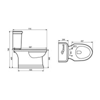 3012133 SHEFFIELD Бачок д/комп. 3010133 з отвором для кнопки у вигляді еліпса, без зливного механізм Devit фото 1