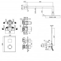 KITLEQ518CR/M LEVEL Комплект душової системи з термостатом, хром (1 сорт) Paffoni фото 1