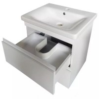 753055W FRAME Біла глянцева тумба 55см з раковиною та сифоном (1 сорт) Devit фото 3