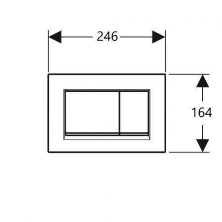 115.883.JQ.1 Sigma20 square Клавіша змиву, подвійний змив, легкоочисна поверхня, хром мат/хром гляне Geberit