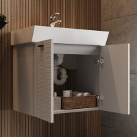 484060W Flow Тумба 60 з умивальником та ручками, білий матовий (1 сорт) Devit фото 8