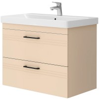 454080BE Urbanis Тумба 80 см з раковиною та чорними ручками, бежева (1 сорт) Devit фото 1