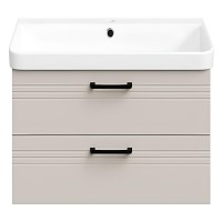 454060BE Urbanis Тумба 60 см з раковиною та чорними ручками, бежева (1 сорт) Devit фото 4