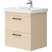 454060BE Urbanis Тумба 60 см з раковиною та чорними ручками, бежева (1 сорт) Devit фото 1