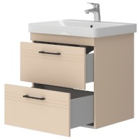 454060BE Urbanis Тумба 60 см з раковиною та чорними ручками, бежева (1 сорт) Devit фото 2