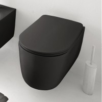 5315 31 Nolita Унітаз з кришкою S\C 5391 31,  безобідковий підвісний з турбозмивом noise clean , чор Kerasan фото 2