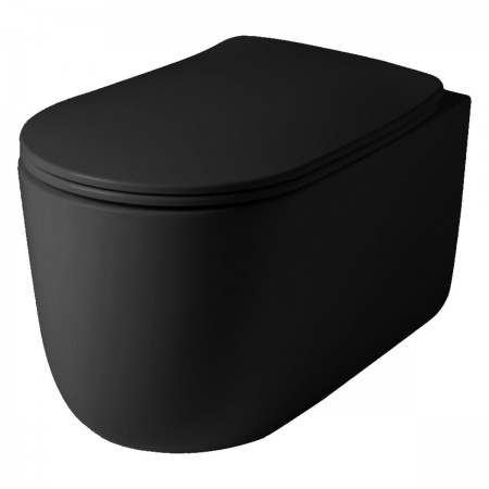 5315 31 Nolita Унітаз з кришкою S\C 5391 31,  безобідковий підвісний з турбозмивом noise clean , чор Kerasan
