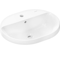 60161450 Xuniva U Раковина овальна врізна з 1 отв. під змішувач, з переливом, 550 x 450 мм, білий (1 HANSGROHE