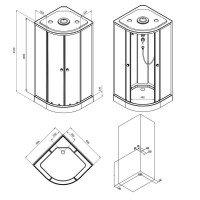 W94C-401-090BT X-Joy, Душова кабіна 90x90, профіль чорний матовий, скло прозоре (1 сорт) AM.PM фото 1