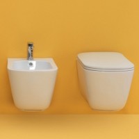 5125 01 Tribeca Біде підвісне з 1 отв. під змішувач в комплекті із шумоізоляцією та кріпленням WB9N, Kerasan фото 1