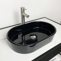 Умивальник BESTE колір чорний, 540x350 без отв. для змішувача та переливу (1 сорт) ADAMANT