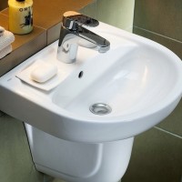 7115100U SOLO Раковина 50 см, з 1 отв.під зміш., з переливом, білий глянець (1 сорт) KOLO фото 4