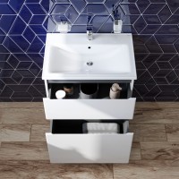 M85-FSX0652-WC0652WG38 X-Joy, База з раковиною, на підлогу, 65 см, 2 ящика, білий глянець (1 сорт) AM.PM фото 4