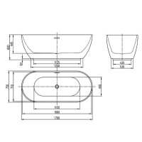 17075102 Do It NEW Ванна акрилова окремостояча 170x75 см, біла глянцева (1 сорт) Devit фото 3