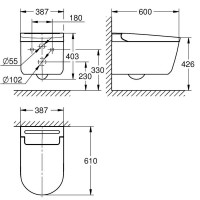 36508SH0 Sensia Pro безобідковий унітаз-біде, підвісний (1 сорт) Grohe фото 9