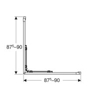 560.122.00.2 GEO Душова кабіна, квадратна, 90*90см, h=190см, cкло прозоре, проф. сріблястий (1 сорт) Geberit