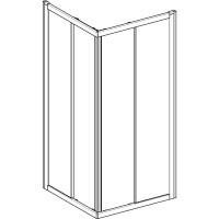 560.122.00.2 GEO Душова кабіна, квадратна, 90*90см, h=190см, cкло прозоре, проф. сріблястий (1 сорт) Geberit фото 4