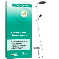 28871000 HG Activera S Душова система Showerpipe 240 1jet EcoSmart з термостатом на ванну Ecostat Fi HANSGROHE фото 1