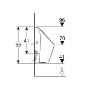 503.105.00.1 Selnova S Уринал, прихований підвід, прихований відвід або вниз, без обідка, з розпилюв Geberit фото 4