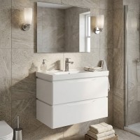 10699 Тумба Венеція  консольна  80 см біла з раковиною Arya (1 сорт) Аква Родос фото 8