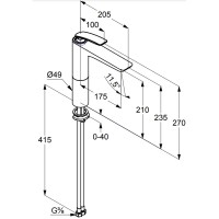 522968775 Balance matt black 212 Змішувач д/раковини (1 сорт) Kludi фото 1