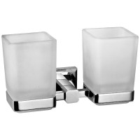 9928А (1786) LEONARDO Склянка для зубних щіток подвійна, хром (1 сорт) Аква Родос