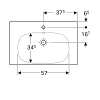 500.622.01.2 Geberit Acanto Умивальник 75см, з отвором, з переливом, білий (1 сорт) Geberit фото 3