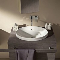 500.729.01.2 VariForm Умивальник еліптичний, 60х40см, що вбуд.в стільницю, без отв. під змішувач, з  Geberit фото 5