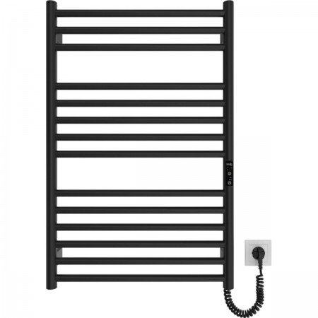 6.1.0302.06.BM Рушникосушка ел. HF Greenwich 770х530 чорний мат, в комплекті з прих.підкл (1 сорт) Hygge Family