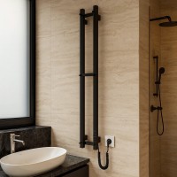 3.164.045618.BM Рушникосушка ел. HF Slim 1170x140 чорний мат, в комплекті з прих.підкл (1 сорт) Hygge Family фото 4