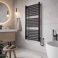 6.1.0104.06.BM Рушникосушка ел. HF London 1170х530 чорний мат, в комплекті з прих.підкл (1 сорт) Hygge Family фото 7