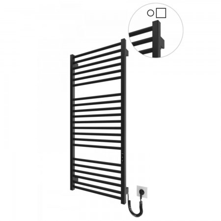 6.1.0404.06.BM Рушникосушка ел. HF Derby 1170х530 чорний мат, в комплекті з прих.підкл (1 сорт) Hygge Family