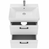 454060W Urbanis Тумба 60 см з раковиною та чорними ручками, біла (1 сорт) Devit фото 3