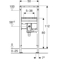 111.563.00.2  Duofix Рама д/раковини 112 см, під вертикальний змішувач із функціональним блоком прих Geberit фото 2