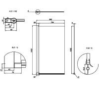 W90UBS-D080-140BT Gem Шторка на борт ванни 80х140, поворотна, профіль чорний мат, скло прозоре (				 AM.PM фото 1