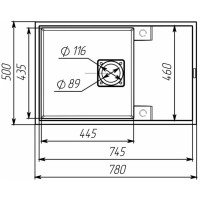 7850 GALANS  Кухонна мийка гранітна 780*500*200, кріплення, карбон (1 сорт) Valeso фото 5