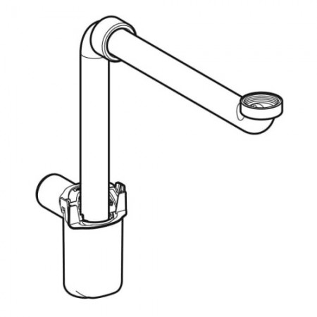 151.116.11.1 сифон для раковини, горизонтальний випуск d32мм, G1 1/4, білий (1 сорт) Geberit промо